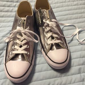 NEW Converse Chuck Taylor Metallic Silver Women 9